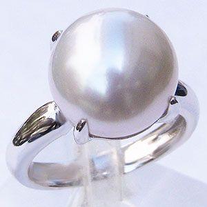 パール 指輪 真珠 リング 南洋白蝶真珠 12mm ホワイトゴールド