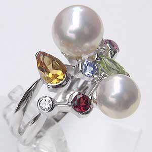 リング パール 指輪 あこや真珠パール PT900プラチナリング ダイヤモンド ジュエリー 冠婚葬祭 普段使い :r-kom-8686pt