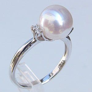 パールリング 普段使い パール リング プラチナ pt900 真珠 指輪 本 
