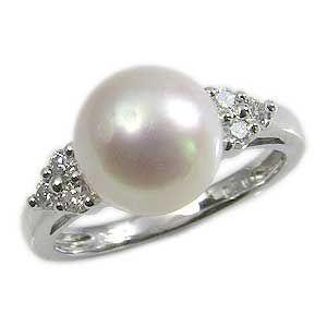 パールリング 普段使い パール リング プラチナ pt900 真珠 指輪 本