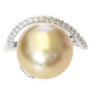 M57- パール14K ホワイトゴールド真珠 リング M57- パール14K ホワイトゴールド真珠 リング