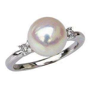 Pt900　プラチナ　指輪　リング　真珠　パール　ダイヤモンド　アクセサリー 南洋真珠/パール リング/指輪 10.2ミリ位 プラチナ900 PT900 豪華