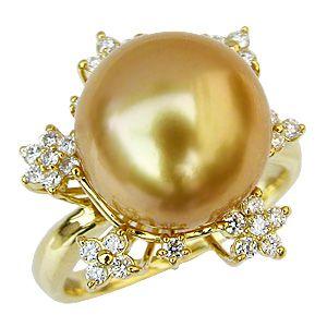 パール 指輪 真珠 リング ゴールド18金 k18 ゴールド 南洋真珠 11mm