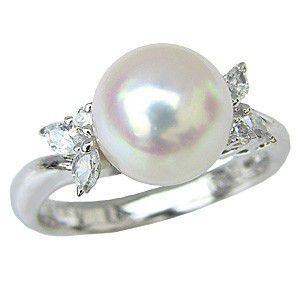 花珠真珠 パール リング パールリング 真珠リング 純プラチナ pt999 真珠指輪 あこや本真珠 ...