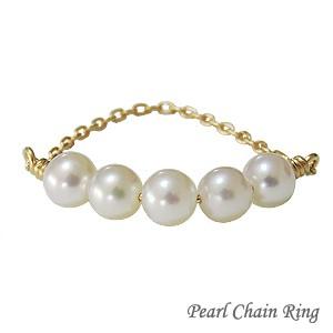 パール リング 普段使い k18 18k 18金 真珠リング レディース 本真珠