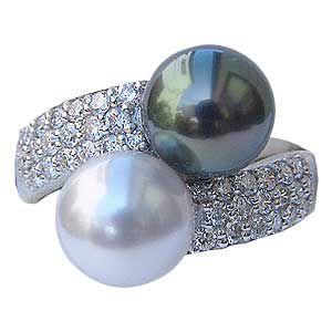 未使用品 タヒチ 黒蝶真珠 シルバー リング パール リング 指輪 ブラックパール 黒タヒチ黒蝶真珠 11mm