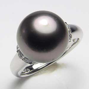 パール リング 指輪 ブラックパール 黒タヒチ黒蝶真珠 11mm