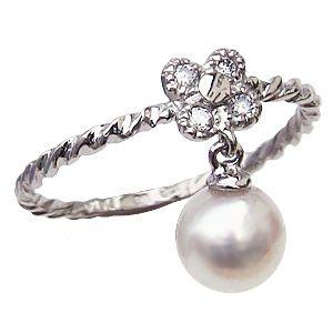 パール リング 普段使い k18 18k 18金 真珠指輪 本真珠 イエロー