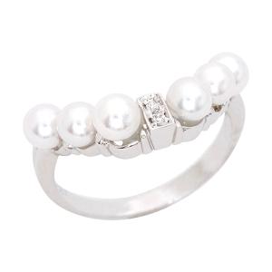 パール リング カジュアル k18 18k 18金 ピンクゴールド ハーフ