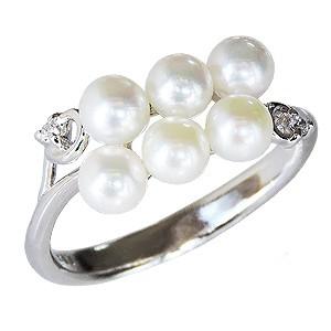 プラチナ950 ☆あこや真珠ベビーパール☆V字リング ギフトボックス付き パール リング カジュアル プラチナ V字リング 真珠リング 指輪