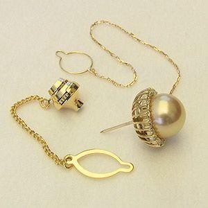 メンズ 南洋白蝶真珠 タイタック ダイヤモンド...の詳細画像1