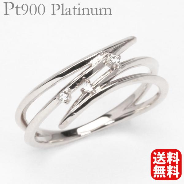 リング ダイヤモンド リング ダイヤリング 指輪 ダイヤ トリロジー pt900 プラチナ ユニセッ...
