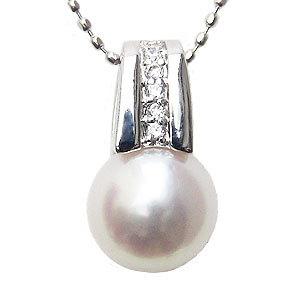 真珠 パール ペンダントトップ ヘッド あこや本真珠 8mm k18 ホワイト