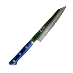 佐治武士作 銀嶺 VG10十字鎚目 ダマスカス鋼31層 ペティ包丁 135mm