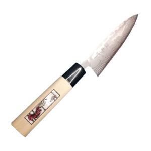 佐治武士作 銀嶺 VG10十字鎚目 ダマスカス鋼31層 ペティ包丁 135mm