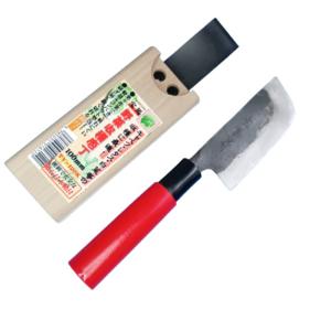 玉日本 日本製 本鍛造 白菜収穫包丁 曲刃 135mm 片刃 押切用 赤柄