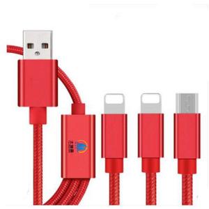 ライトニングケーブル TJT 3in1 USB 充電ケーブル ライトニング×２本/ Micro USB ケーブル×1本急速充電  断線防止 高耐久｜shinka1028