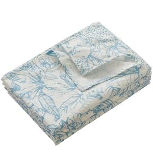 フラットシーツ ダブル 220x240cm 綿100% 敷きシーツ ベッドシーツ マットレスカバー 防ダニ 抗菌 リーフ柄