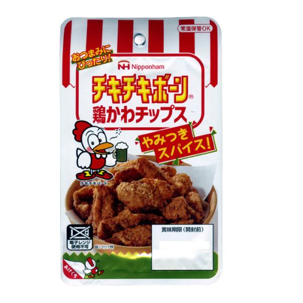 チキチキボーン 鶏かわチップス 常温おつまみ 日本ハム 27g ｘ３個セット/卸/送料無料メール便