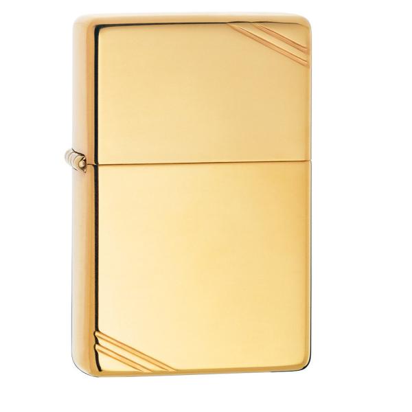 ジッポー オイルライター #270 1937復刻版 ブラス フラットトップ コーナーカットのケースの...