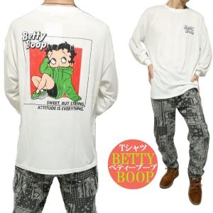 ベティちゃん Tシャツ ロンT ベティーブープ tシャツ 長袖 服 グッズ 薄手 メンズ/レディース betty boop ライセンス｜shinkirohjacket