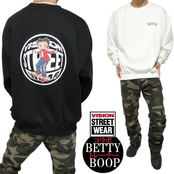 ベティーブープ ベティちゃん トレーナー 裏起毛 ロゴ刺繍 VISION/ヴィジョン コラボ 服 グ...