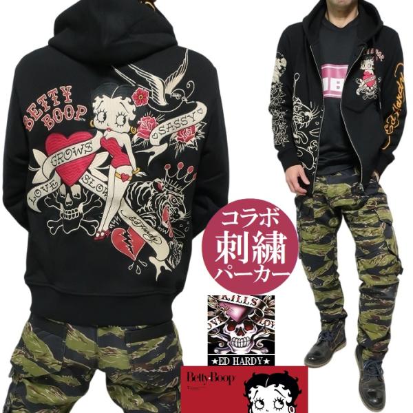 パーカー エドハーディー ベティーブープ ジップパーカー フード ベティブープ コラボ ED HAR...