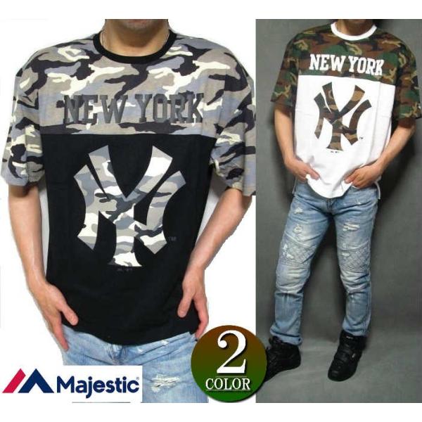 ヤンキース Tシャツ メンズ マジェスティック 迷彩/カモフラ ニューヨーク