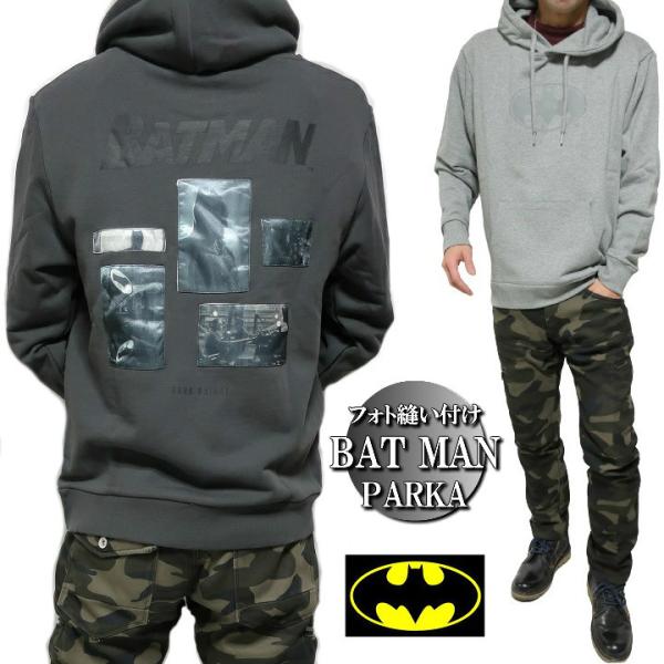 BAT MAN/バットマン パーカー ジャケット フォト/縫い付け ジャケット プルオーバー メンズ...