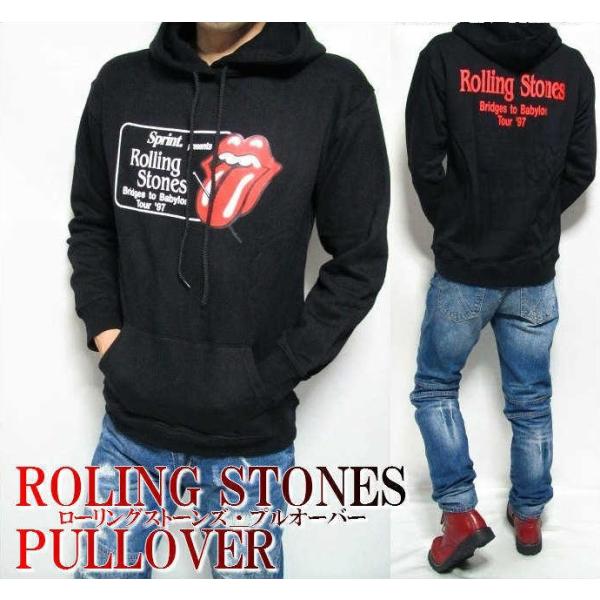 パーカー メンズ ローリングストーンズ 釘/ベロ バックプリント プルオーバー