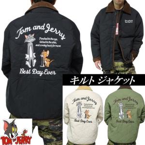 トムとジェリー キルトジャケット 衿/コーデュロイ ボタン メンズ アニメ 刺繍 オーバーサイズ メンズファッション 長袖 TOM & JERRY｜シンキロウ・ジャケット