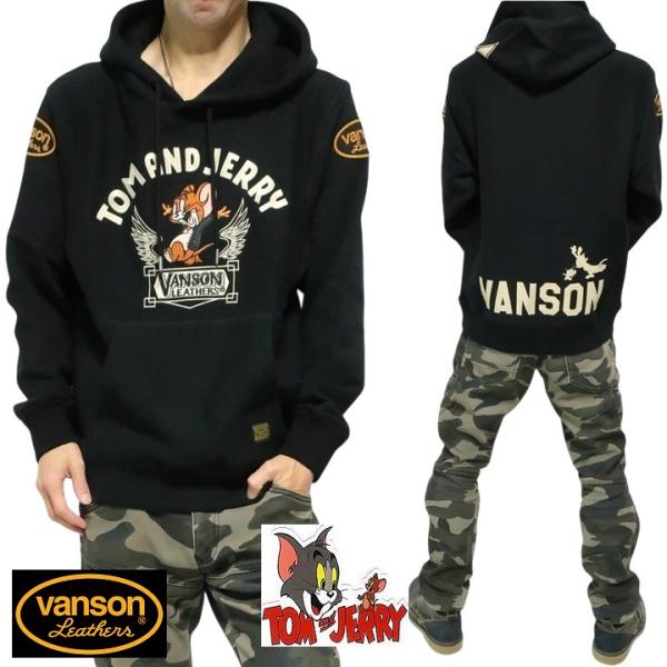 VANSON ジップ パーカー ジャケット バンソン トムとジェリー コラボ 刺繍 ウイングジェリー...