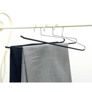 スラックスハンガー ズボン スカート ハンガー ボトム スラックスハンガー 2本組 PVC 収納 すべらない｜shinko-hanger