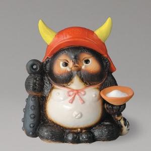 信楽焼 たぬき 鬼門喜門狸 (赤) 陶器 置物 タヌキ 福鬼喜門狸 : 彩り屋