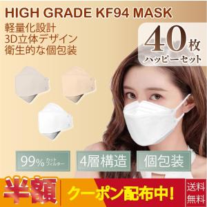 マスク 40枚 不織布  ひんやり 立体 小顔 ノーズワイヤー 4層構造 99%カット フィット カラー マスク 蒸れない 花粉 ウイルス 感染対策