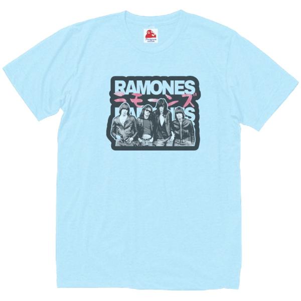 RAMONES ラモーンズ　音楽Tシャツ ロックTシャツ バンドTシャツ　ライトブルー