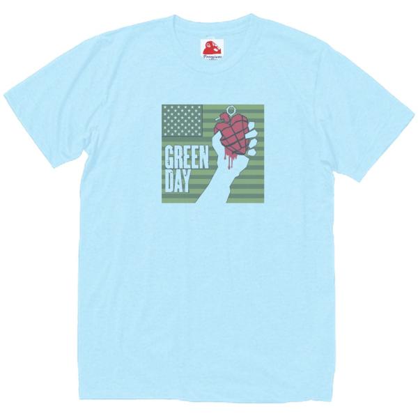 グリーン デイ Green Day　音楽Tシャツ ロックTシャツ バンドTシャツ　ライトブルー