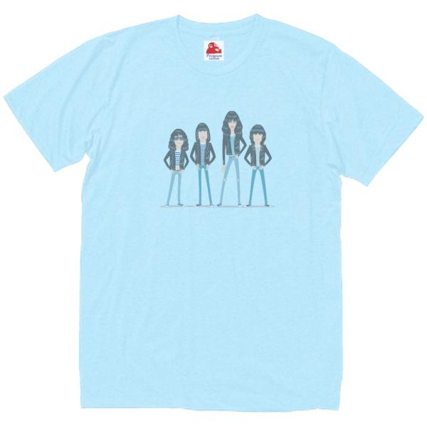 ラモーンズ Ramones　音楽Tシャツ ロックTシャツ バンドTシャツ　ライトブルー