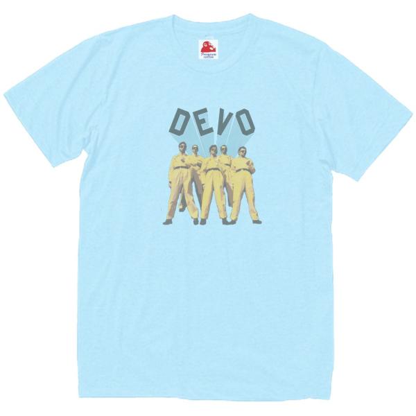 ディーヴォ Devo　音楽Tシャツ ロックTシャツ バンドTシャツ　ライトブルー