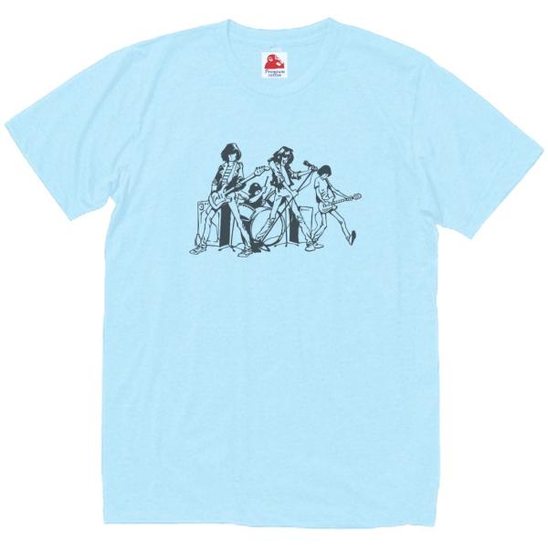 ラモーンズ Ramones　音楽Tシャツ ロックTシャツ バンドTシャツ　ライトブルー