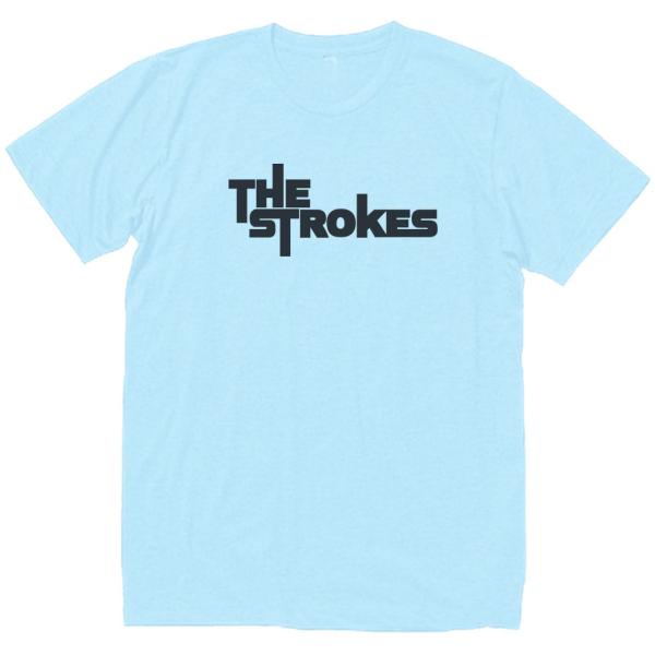 ザ・ストロークス The Strokes　音楽Tシャツ ロックTシャツ バンドTシャツ　ライトブルー