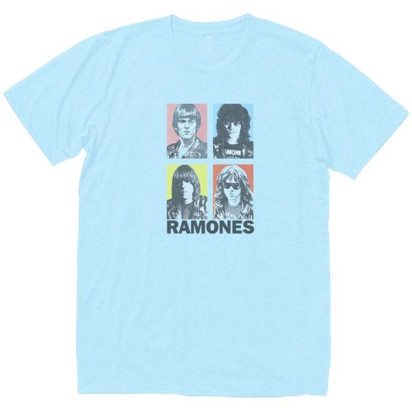 ラモーンズ RAMONES　音楽Tシャツ ロックTシャツ バンドTシャツ　ライトブルー