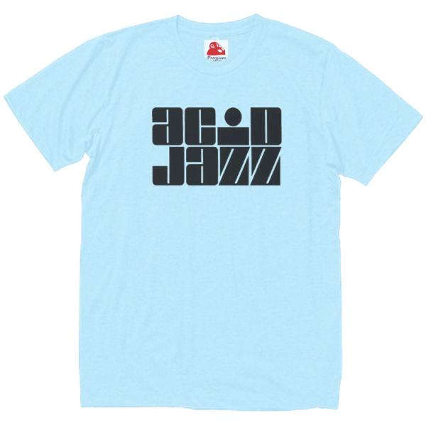 アシッドジャズ acid jazz　音楽Tシャツ ロックTシャツ バンドTシャツ　ライトブルー