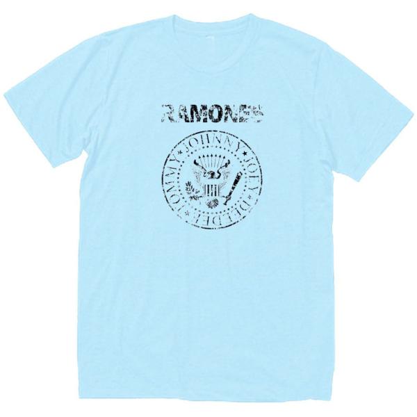 ラモーンズ Ramones　音楽Tシャツ ロックTシャツ バンドTシャツ　ライトブルー