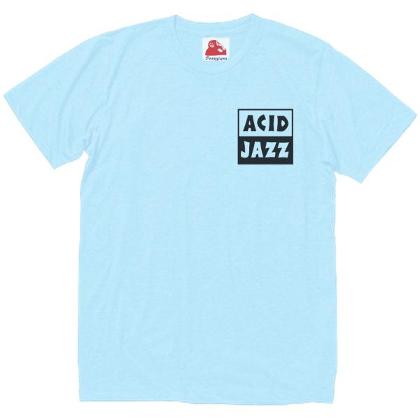 アシッドジャズ acid jazz　音楽Tシャツ ロックTシャツ バンドTシャツ　ライトブルー
