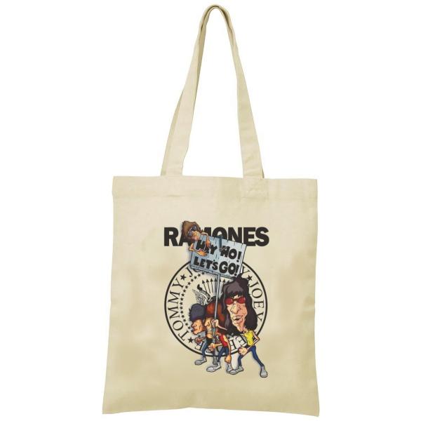 RAMONES　トートバッグ　キャンバス　12oz 綿100％　ナチュラル色　音楽　バンド　シネマ　...