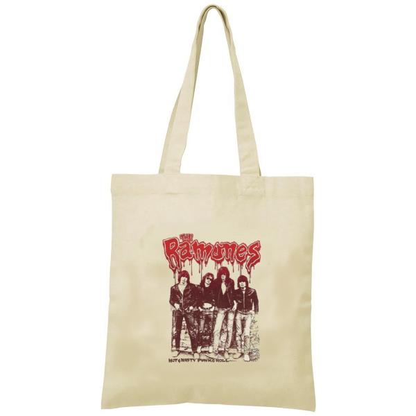 RAMONES　トートバッグ　キャンバス　12oz 綿100％　ナチュラル色　音楽　バンド　シネマ　...