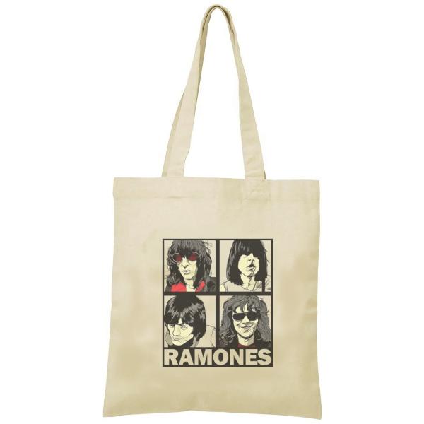 RAMONES　トートバッグ　キャンバス　12oz 綿100％　ナチュラル色　音楽　バンド　シネマ　...