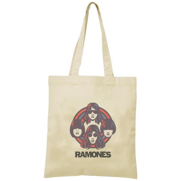 RAMONES　トートバッグ　キャンバス　12oz 綿100％　ナチュラル色　音楽　バンド　シネマ　...