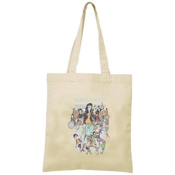RAMONES　トートバッグ　キャンバス　12oz 綿100％　ナチュラル色　音楽　バンド　シネマ　...